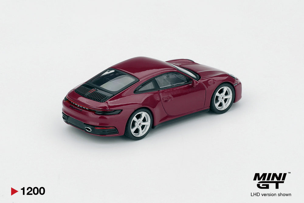 MiniGT Porsche 911 (992.1) Rubystone Red Set (LHD) 1:64 Diecast Car S0021