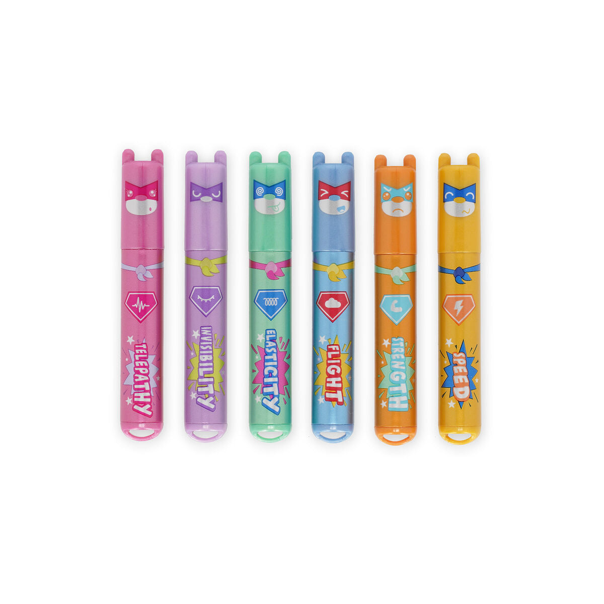 Legami Teddy's Superpower Set of 6 Mini Highlighters - Teddy Bear