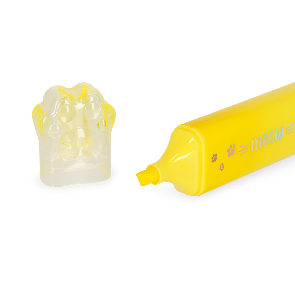 Legami Meow Highlighters Kitty Paw Highlighter - Yellow