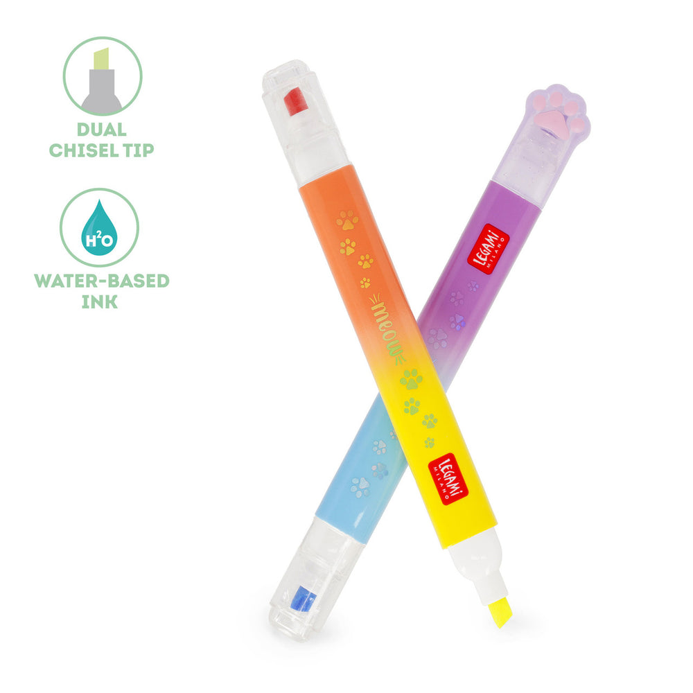 Legami Meow Kitty Dual-Tip Highlighter Pens