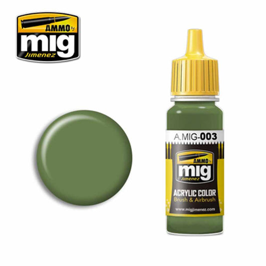 Ammo by MIG RAL 6011 Resedagrun Acrylic waterbased colour17ml A.MIG-003