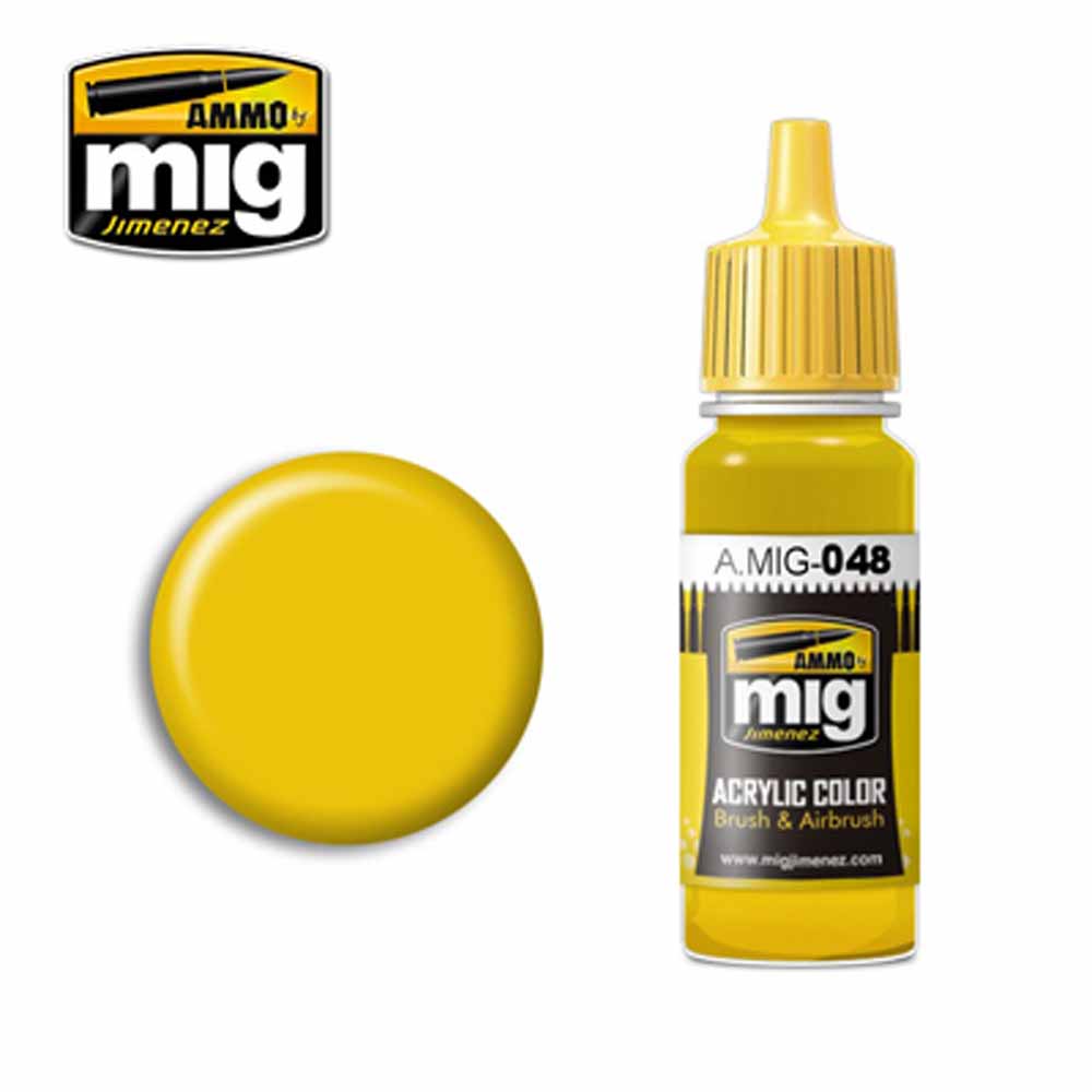 Ammo by MIG Yellow Acrylic waterbased colour 17ml A.MIG-048