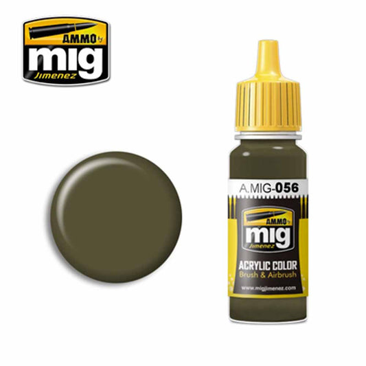 Ammo by MIG Green Khaki Acrylic waterbased colour 17ml A.MIG-056
