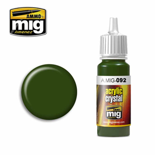 Ammo by MIG Crystal Green Acrylic waterbased colour 17ml A.MIG-092