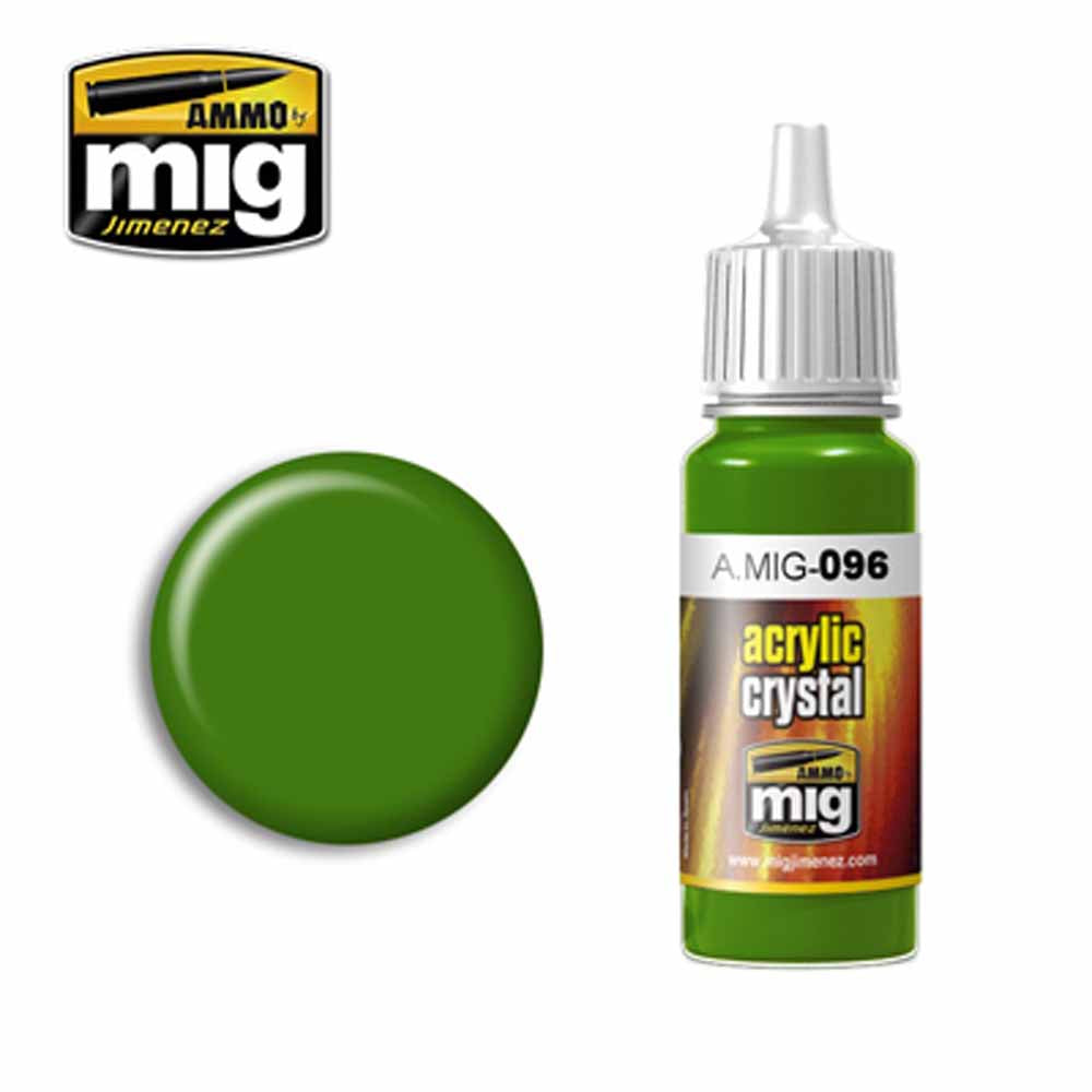 Ammo by MIG Crystal Periscope Green Acrylic waterbased colour 17ml A.MIG-096