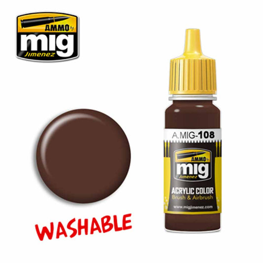 Ammo by MIG Washable Mud Acrylic waterbased colour 17ml A.MIG-108