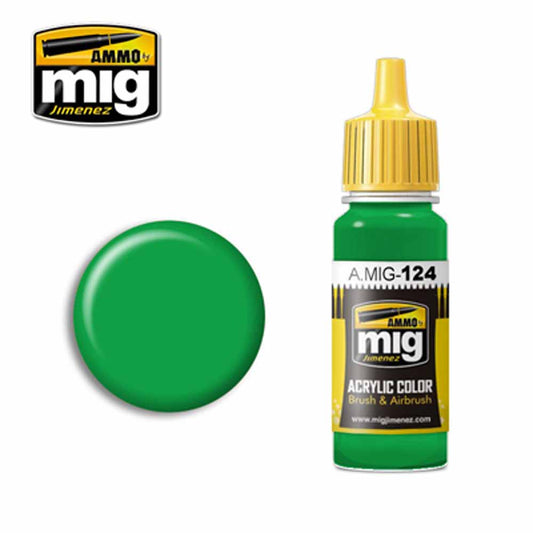 Ammo by MIG Lime Green Acrylic waterbased colour 17ml A.MIG-124