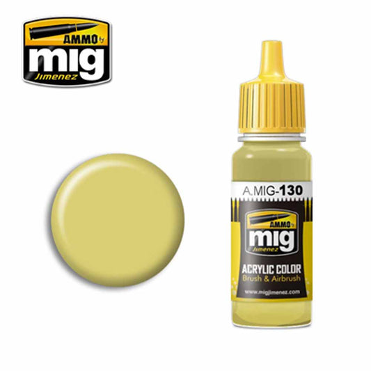 Ammo by MIG Faded Yellow Acrylic waterbased colour 17ml A.MIG-130