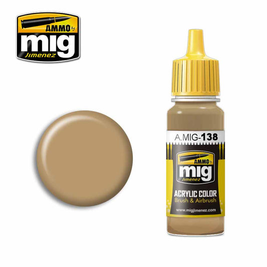 Ammo by MIG Desert Yellow Acrylic waterbased colour 17ml A.MIG-138