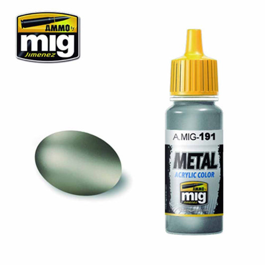 Ammo by MIG Steel Acrylic waterbased colour 17ml A.MIG-191