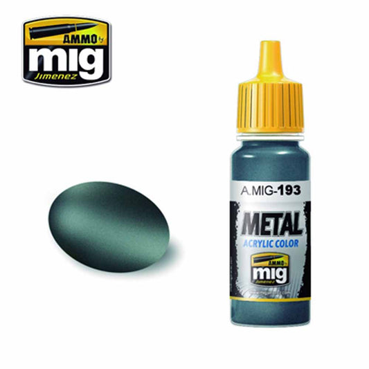 Ammo by MIG Bluish Titanium Acrylic waterbased colour 17ml A.MIG-193