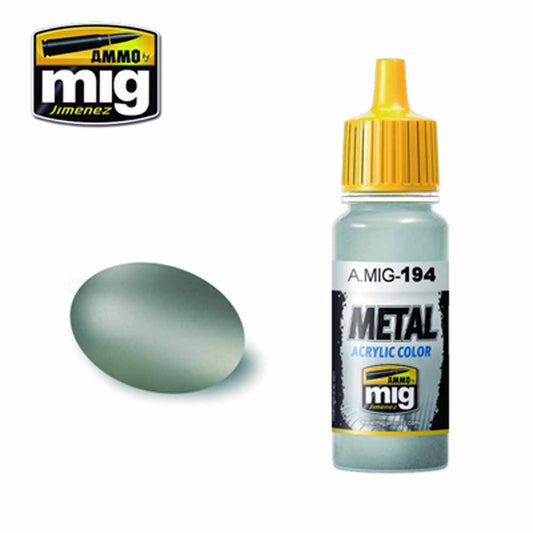 Ammo by MIG Matt Aluminum Acrylic waterbased colour 17ml A.MIG-194