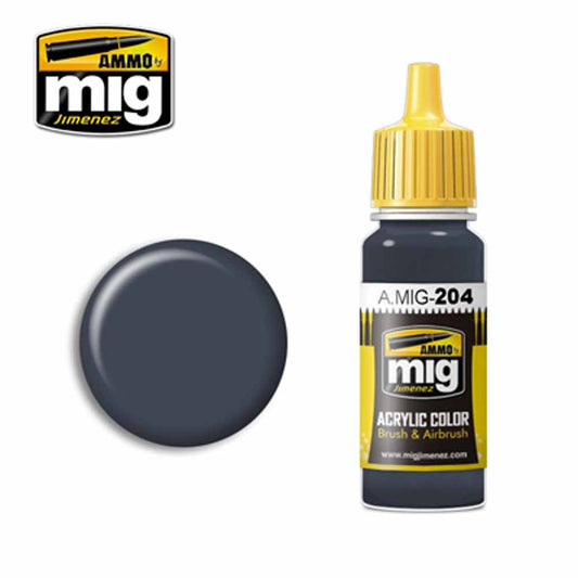Ammo by MIG FS 36118 Medium Gunship Gray Acrylic waterbased colour 17ml A.MIG-204