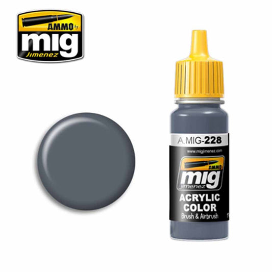 Ammo by MIG FS 35164 Intermediate Blue Acrylic waterbased colour 17ml A.MIG-228