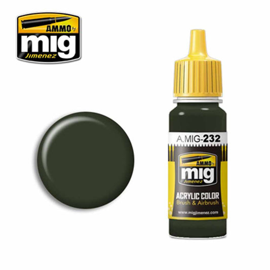 Ammo by MIG RLM 70 Schwartzgrun Acrylic waterbased colour 17ml A.MIG-232