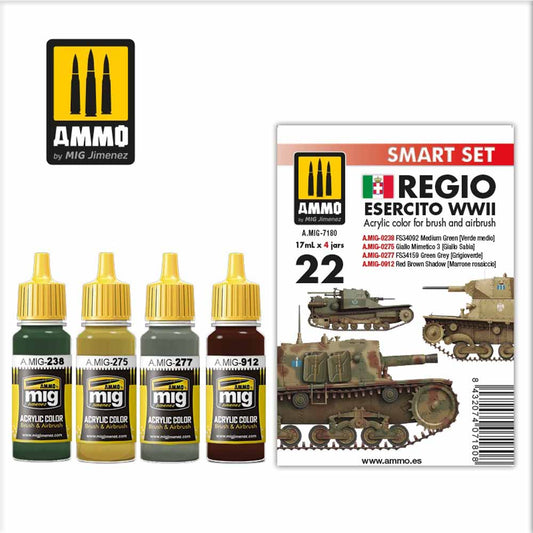 Ammo by MIG Regio Esercito Color Set Acrylic colours set 4s 17ml A.MIG-7180