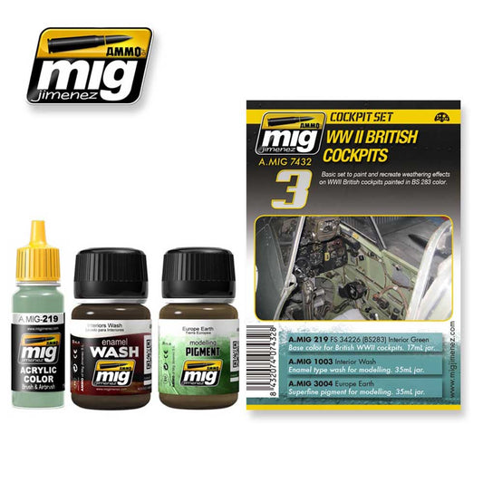 Ammo by Mig WWII British Cockpit Weathering Set For Model Kits Mig 7432