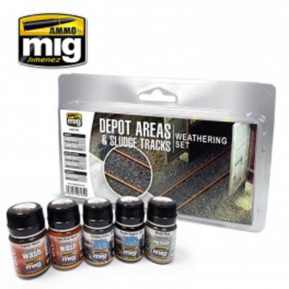 Ammo by Mig Depot Areas Sludge Tracks Weathering Set For Model Kits Mig 7470