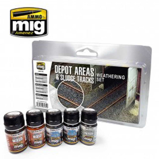 Ammo by Mig Depot Areas Sludge Tracks Weathering Set For Model Kits Mig 7470