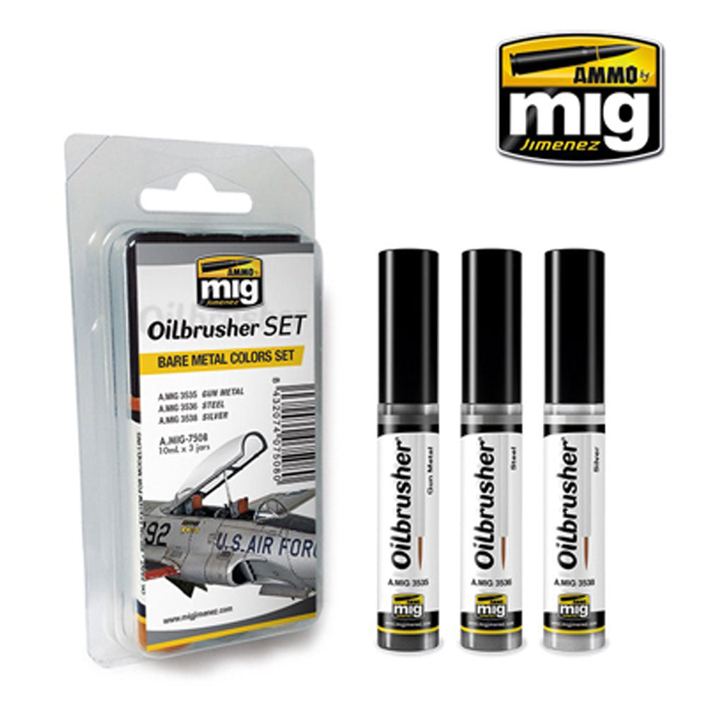 Ammo by Mig Bare Metal Colours Set For Model Kits Mig 7508