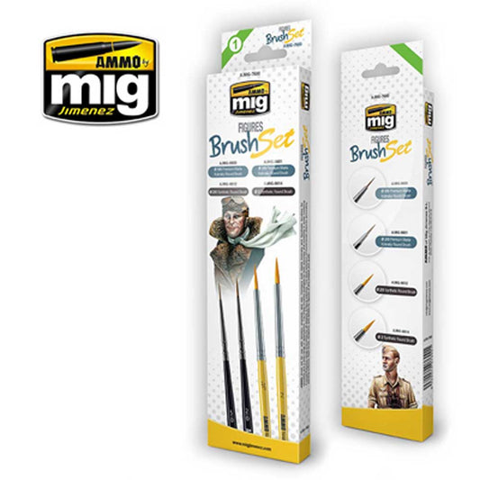 Ammo by Mig Figures Brush Set For Model Kits Mig 7600