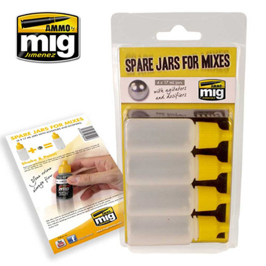 Ammo by Mig Spare Mixing Jars For Model Kits Mig 8004