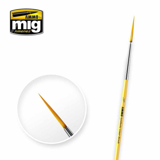 Ammo by MIG 3/0 Synthetic Liner Brush Synthetic BRUSHES - LINER 3/0 A.MIG-8590