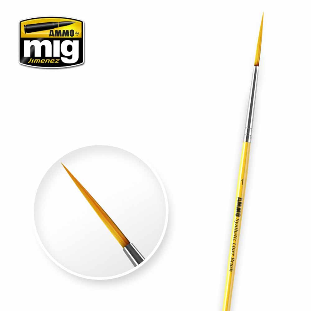 Ammo by MIG 1 Synthetic Liner Brush Synthetic BRUSHES - LINER 1 A.MIG-8591