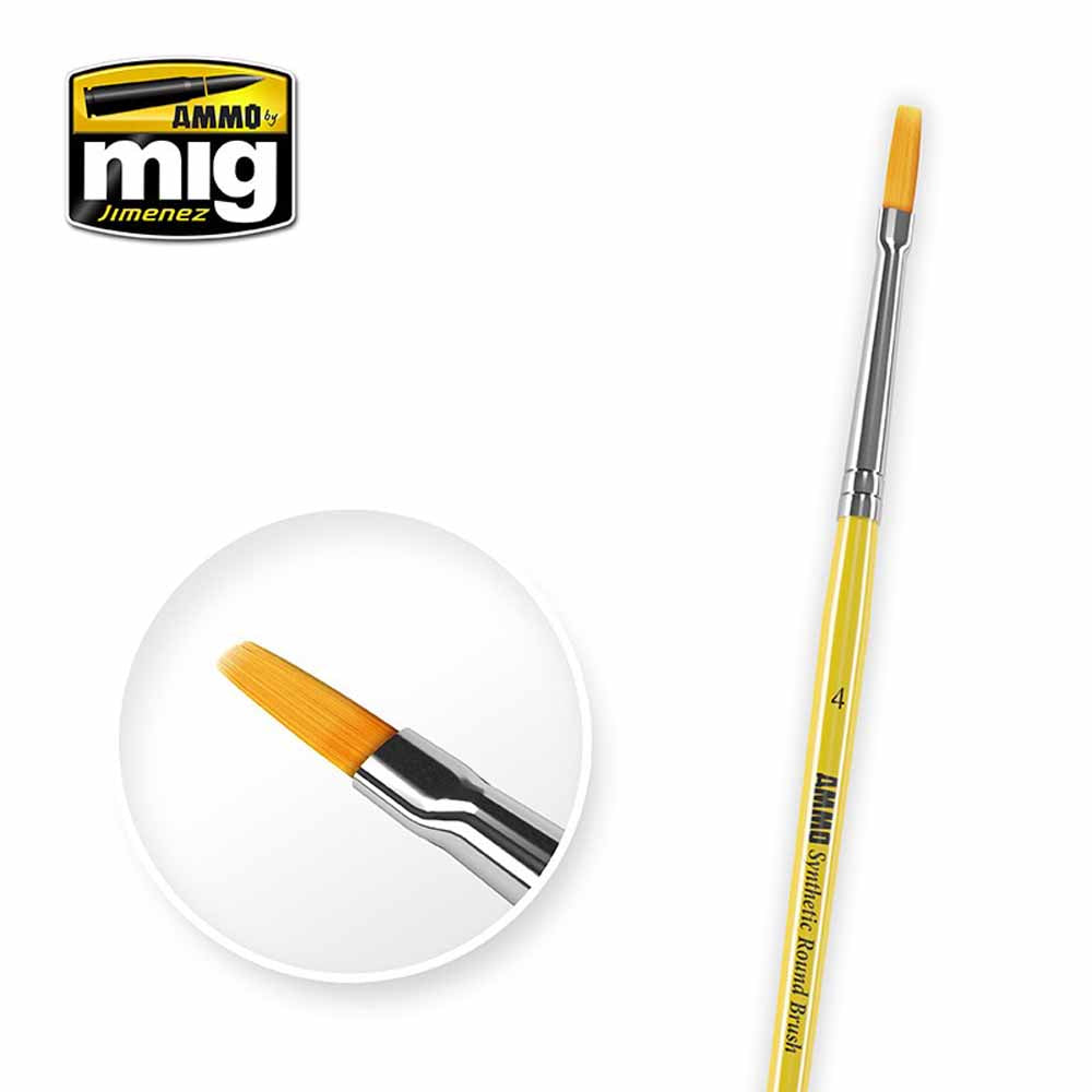 Ammo by MIG 4 Synthetic Flat Brush Synthetic BRUSHES - FLAT 4 A.MIG-8620