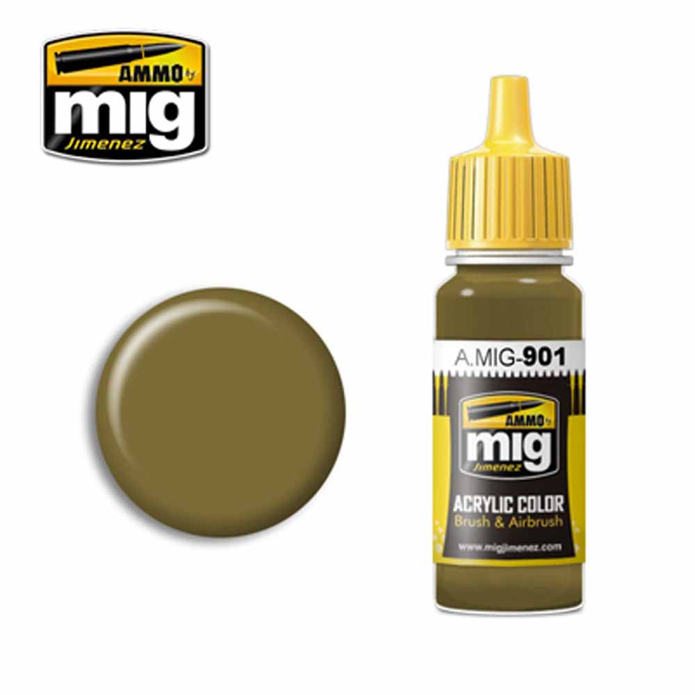 Ammo by MIG Dunkelgelb Dark Base Acrylic waterbased colour 17ml A.MIG-901