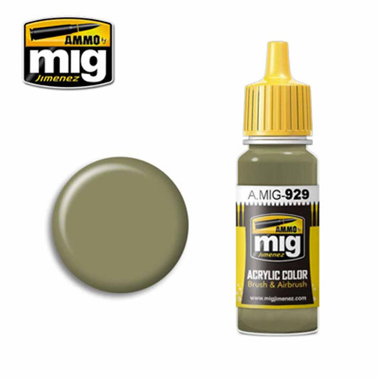 Ammo by MIG Olive Drab Shine Acrylic waterbased colour 17ml A.MIG-929