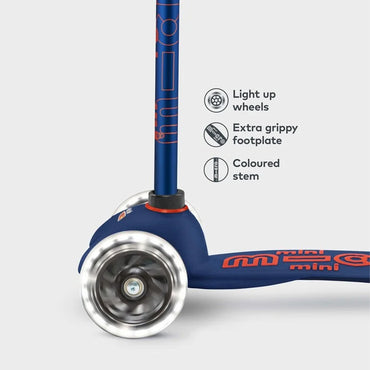 Navy Mini Micro Deluxe Scooter with LED Light-Up Wheels Age 2-5 MMD118