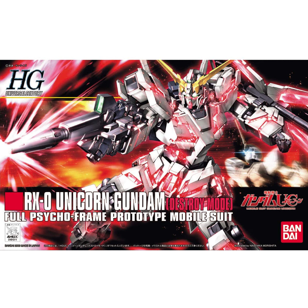 Bandai HG UC RX-0 Unicorn Gundam (Destroy Mode) Gunpla Kit 57399