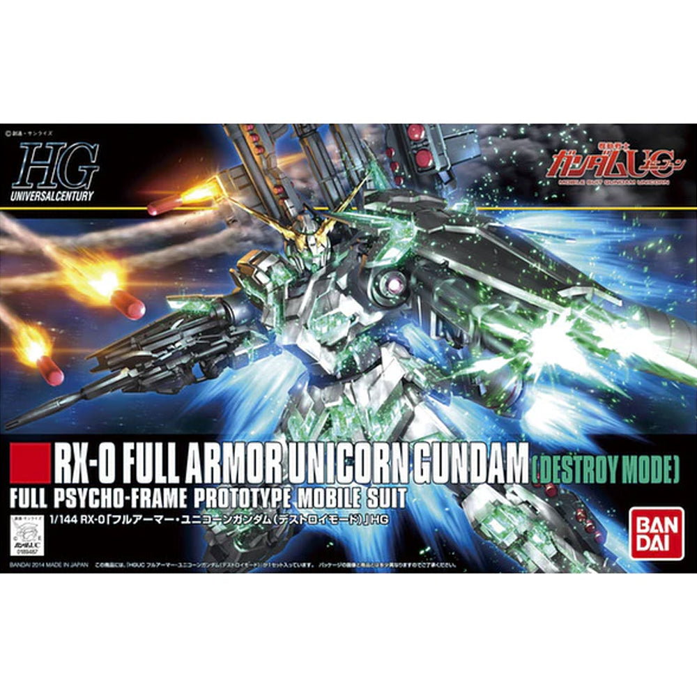 Bandai HG UC RX-0 Full Armour Unicorn Gundam (Destroy Mode) Gunpla Kit MK58005