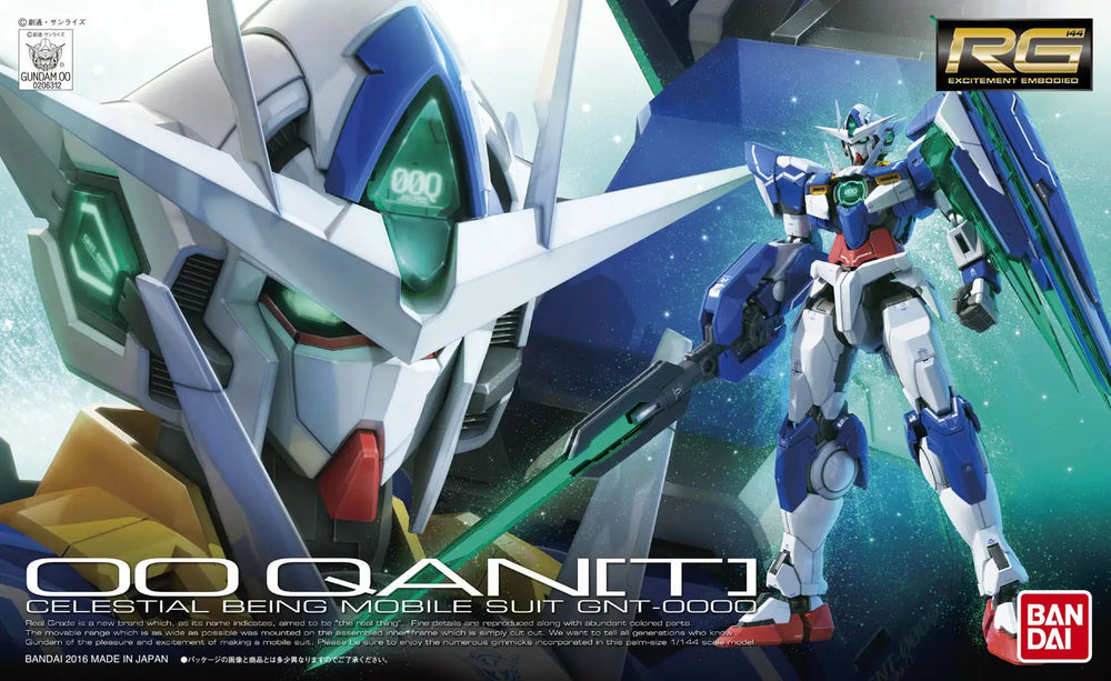 Bandai RG Gundam 00 Qan[T] Gunpla Kit MK61604