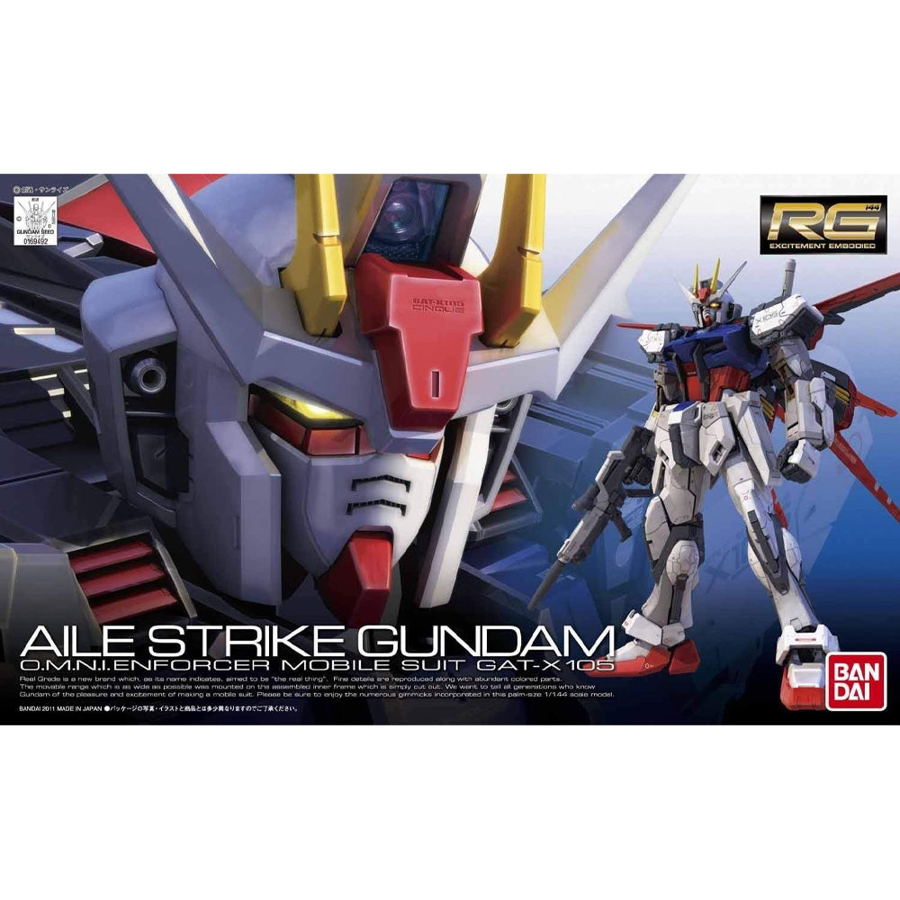 Bandai RG Aile Strike Gundam O.M.N.I.ENFORCER GAT-X 105 Gunpla Kit MK61613