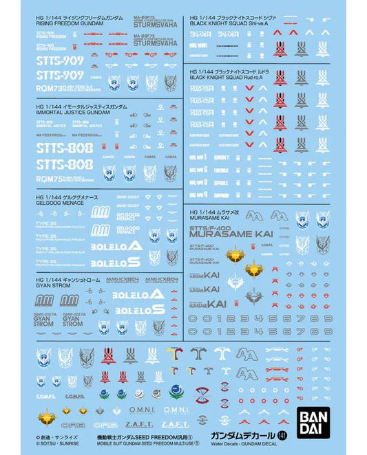 Bandai Gundam Decal 141 SEED Freedom Multiuse 1 Sheet MK68876