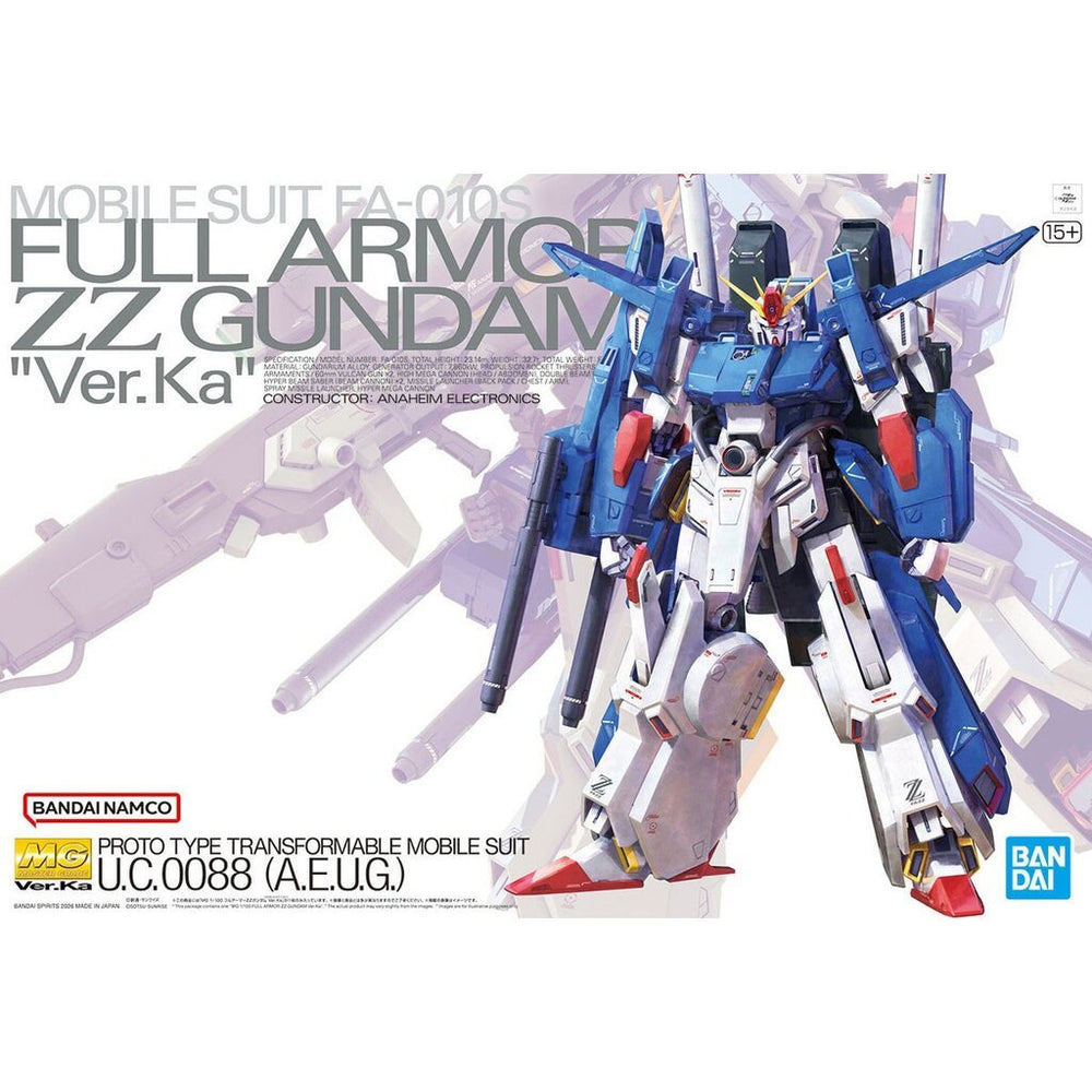 Bandai MG Full Armour ZZ Gundam Version Ka Gunpla Kit MK72026