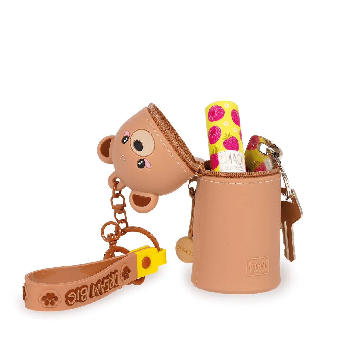 Legami Mini Kawaii Coin Purse Case Keyring - Teddy Bear