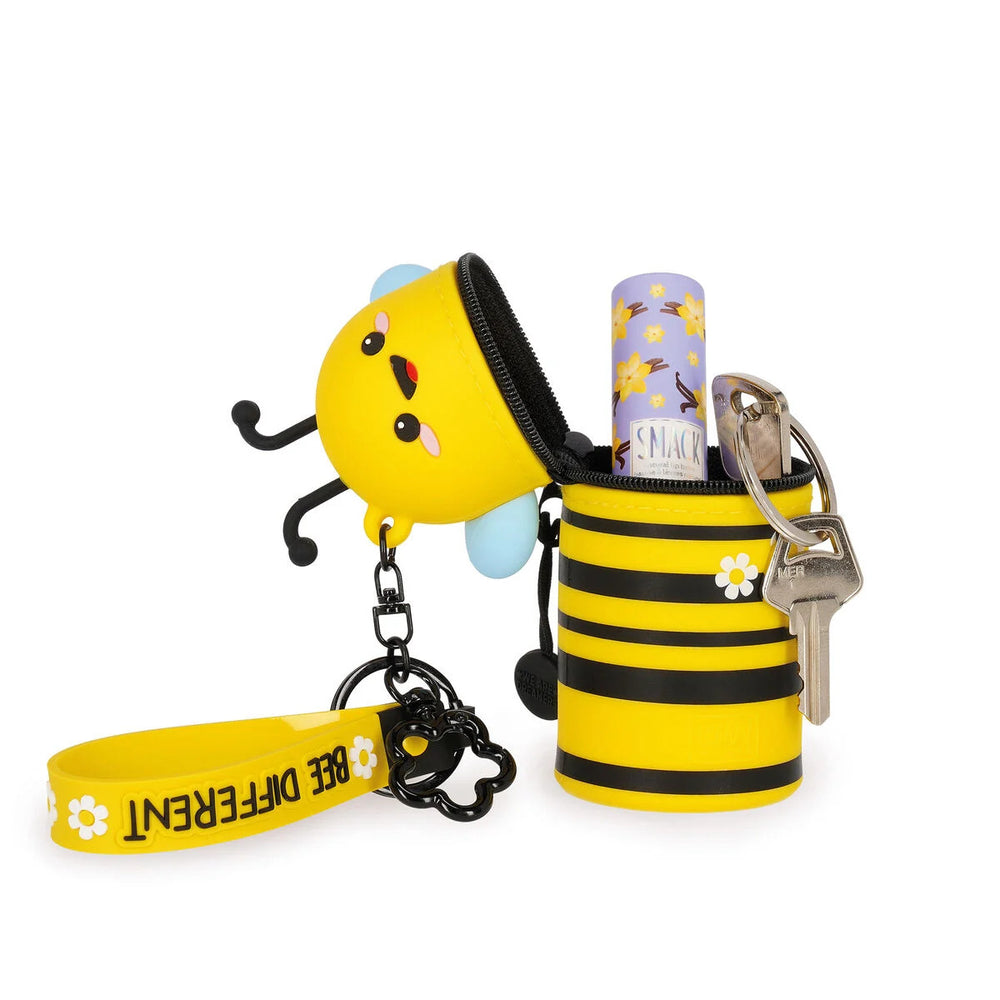 Legami Mini Kawaii Coin Purse Case Keyring - Bumblebee