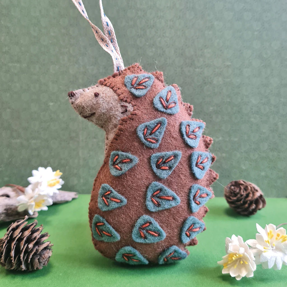 Corinne Lapierre Folk Embroidered Hedgehog Felt Craft Mini Kit