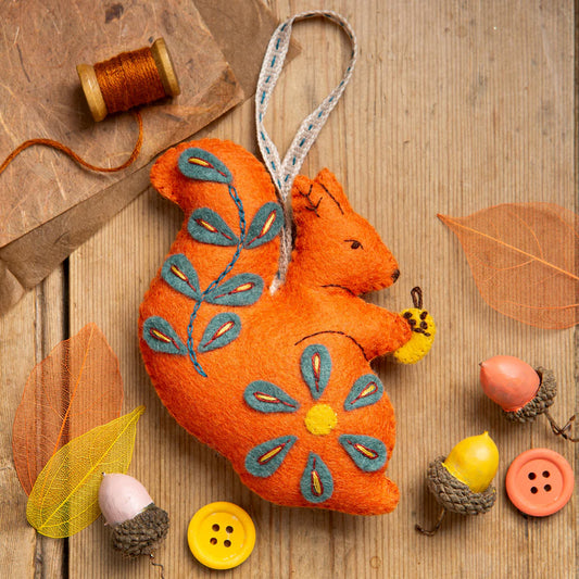 Corinne Lapierre Folk Embroidered Squirrel Felt Craft Mini Kit