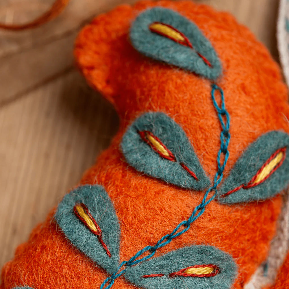 Corinne Lapierre Folk Embroidered Squirrel Felt Craft Mini Kit