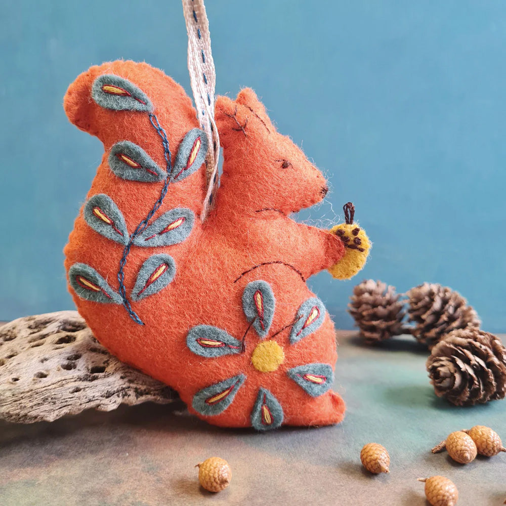 Corinne Lapierre Folk Embroidered Squirrel Felt Craft Mini Kit