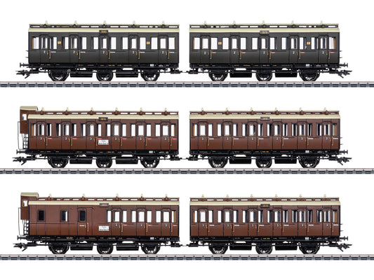 Marklin KPEV Compartment Coach Set (3 x Pairs) I MN42047 HO Gauge