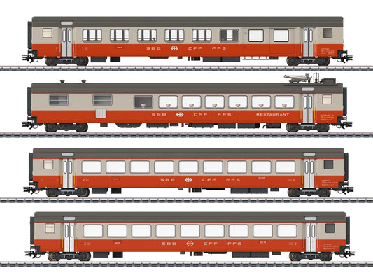 Marklin SBB Swiss Express 50th Anniversary Coach Set (4) IV MN42190 HO Gauge