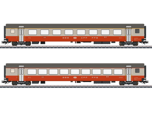 Marklin SBB Swiss Express 50th Anniversary Coach Set (2) IV MN42191 HO Gauge