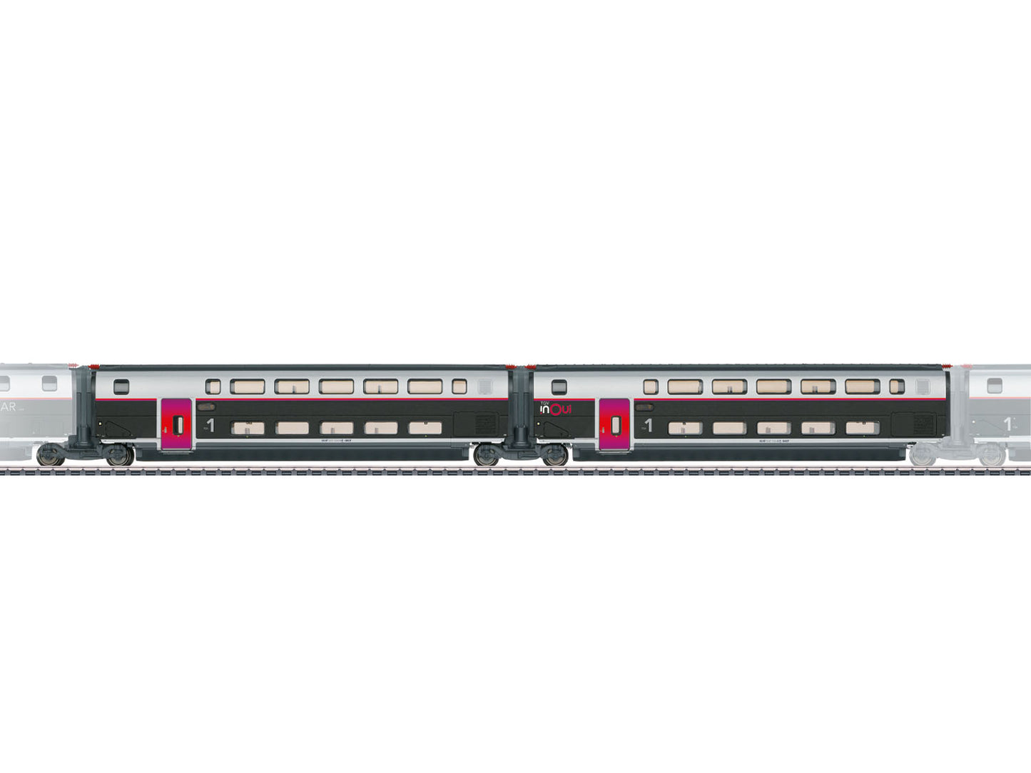 Marklin 43428 SNCF INOUI Intermediate Coach Set 1 (2) VI HO Gauge