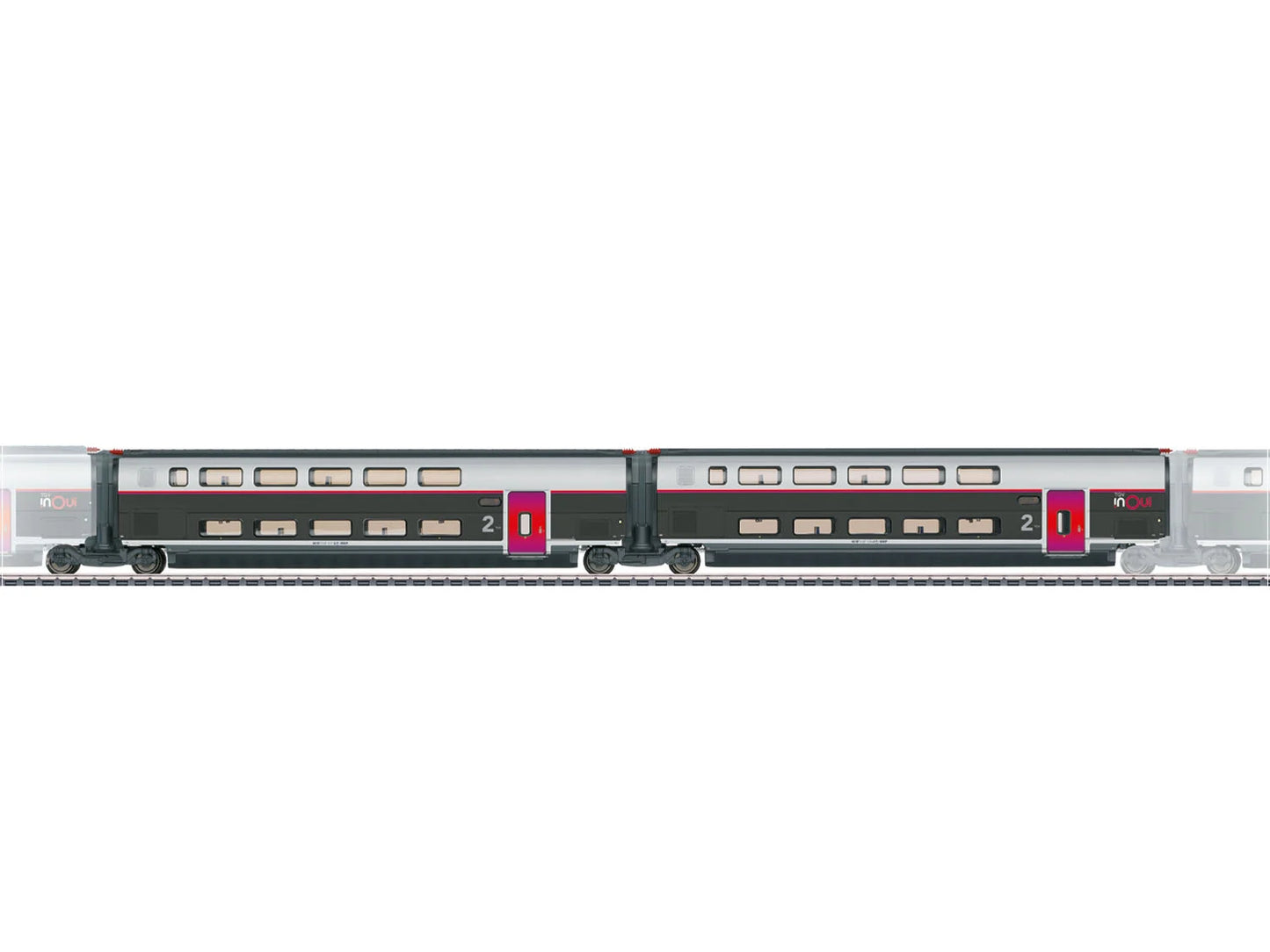 Marklin 43438 SNCF INOUI Intermediate Coach Set 2 (2) VI HO Gauge