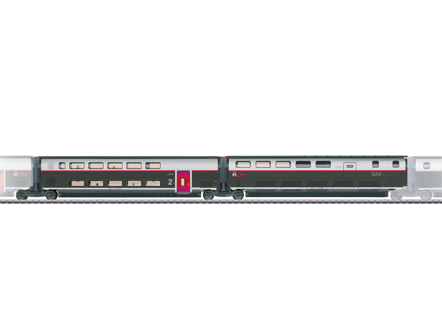 Marklin 43448 SNCF INOUI Intermediate Coach Set 3 (2) VI HO Gauge